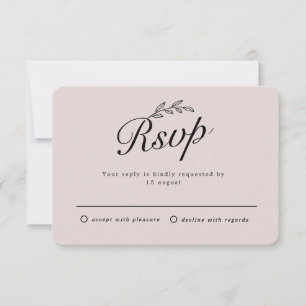 Rustic Backyard Botanical Leaf Hand Script RSVP In Invitation