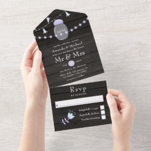 Rustic Backyard Mason Jar Spring All In One Invita Invitation