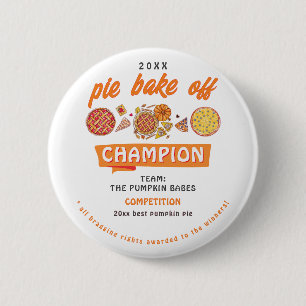 Rustic Bake Off Pumpkin Pie Competition Champion 2 Inch Round Button