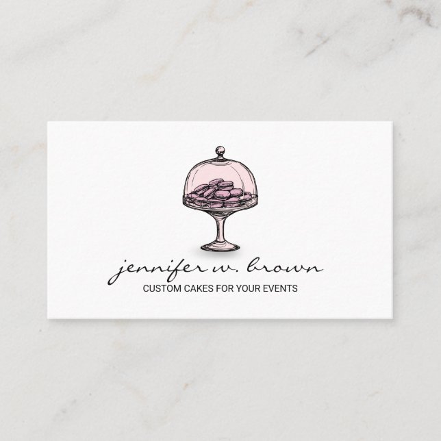 Rustic Bakery Macaroon Retro Business Card (Front)