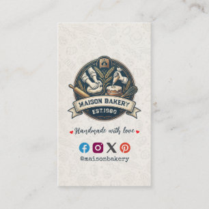 Rustic Bakery Store Pastry Dessert Sweet Cake Shop Business Card
