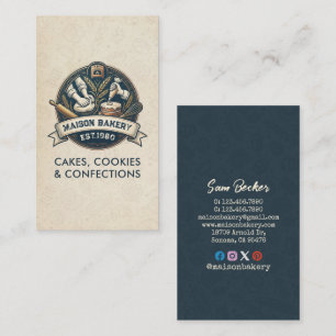 Rustic Bakery Store Pastry Dessert Sweet Cake Shop Business Card
