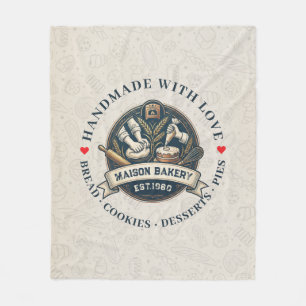 Rustic Bakery Store Pastry Dessert Sweet Cake Shop Fleece Blanket