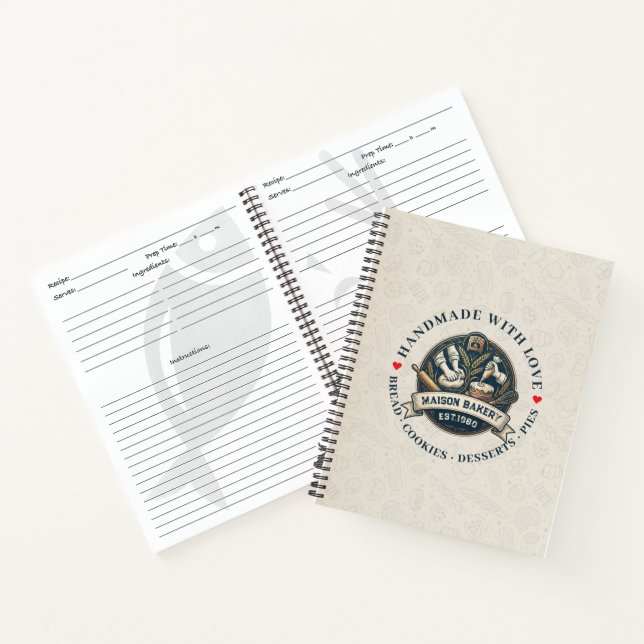 Rustic Bakery Store Pastry Dessert Sweet Cake Shop Notebook (Inside)