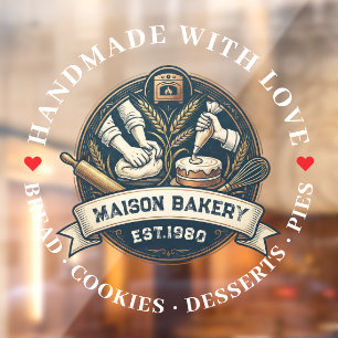 Rustic Bakery Store Pastry Dessert Sweet Cake Shop Window Cling