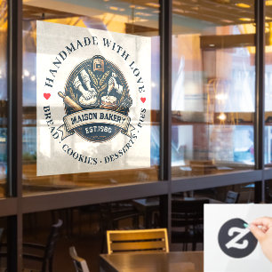 Rustic Bakery Store Pastry Dessert Sweet Cake Shop Window Cling