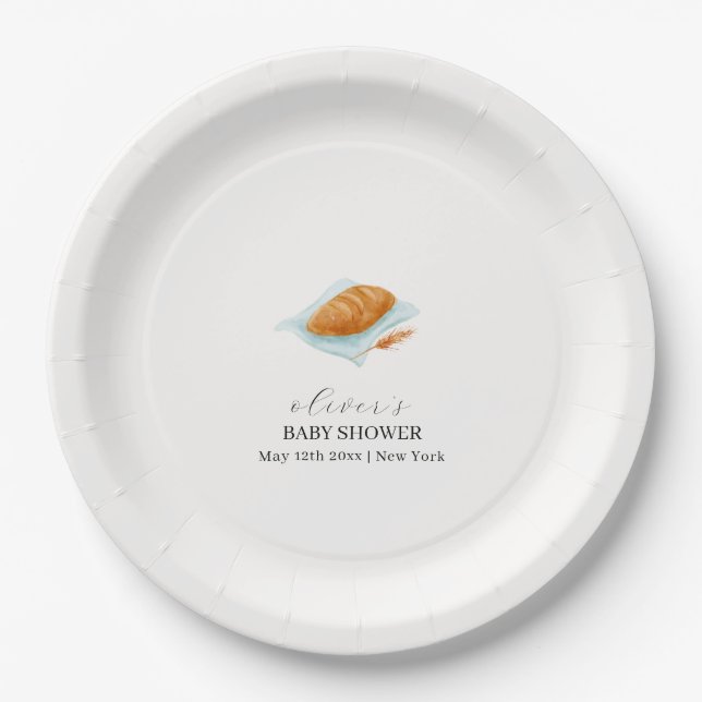 Rustic Baking Bun In The Oven Baby Shower  Paper Plate (Front)