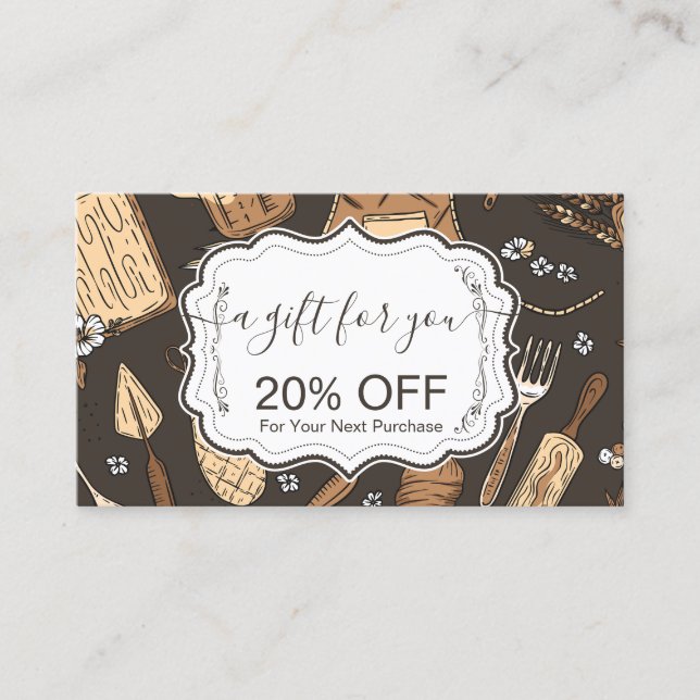Rustic Baking Business Discount Card (Front)