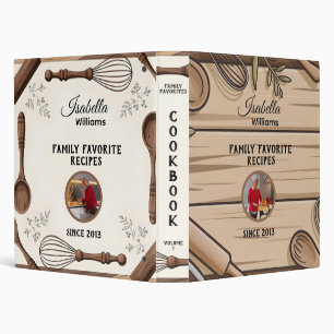 Rustic Baking Cookbook Photo Editable Layout Binder