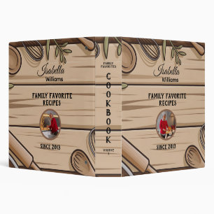 Rustic Baking Cookbook Photo Editable Layout Binder