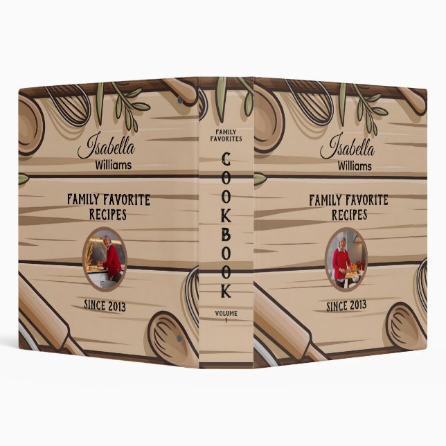 Rustic Baking Cookbook Photo Editable Layout Binder (Background)