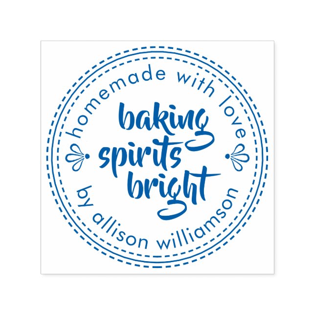 Rustic Baking Spirits Bright Christmas Blue Self-inking Stamp (Design)