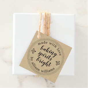 Rustic Baking Spirits Bright Holiday Kraft Paper Favour Tags