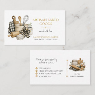 Rustic Baking Utensils Artisan Baker Bakery Business Card