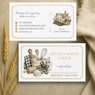 Rustic Baking Utensils Artisan Baker Bakery Business Card