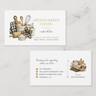 Rustic Baking Utensils Artisan Baker Bakery Business Card