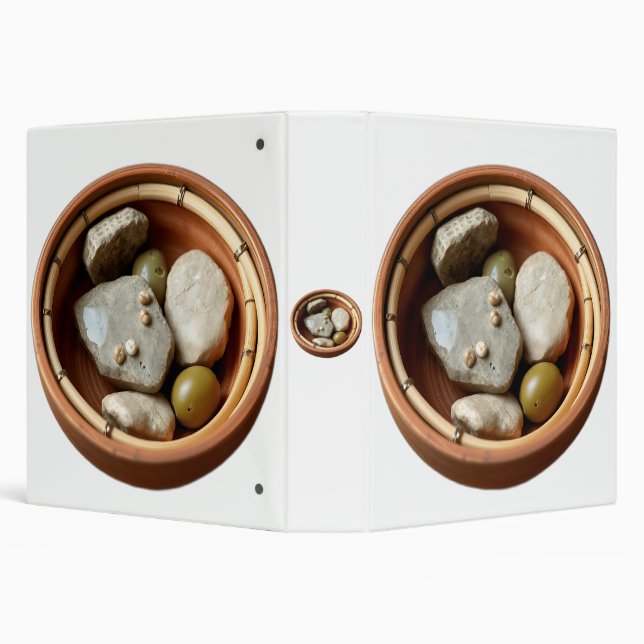 Rustic Bamboo and Stone Bowl Binder (Background)