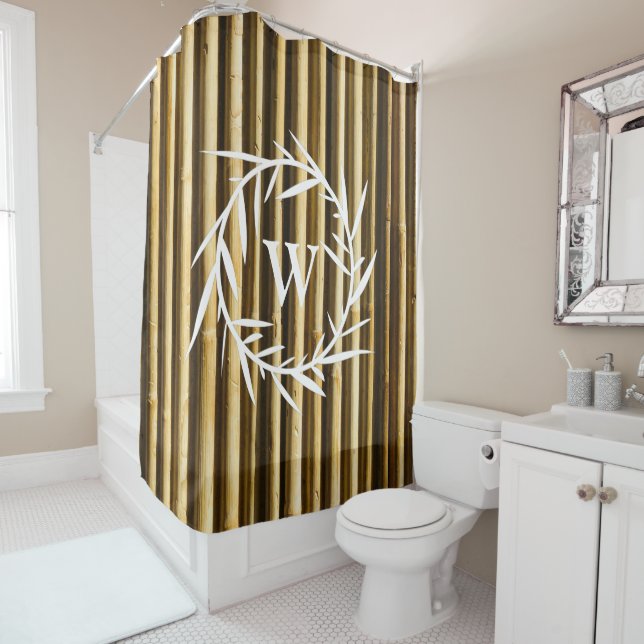 Rustic Bamboo Monogram Vertical Lines Pattern (In Situ)