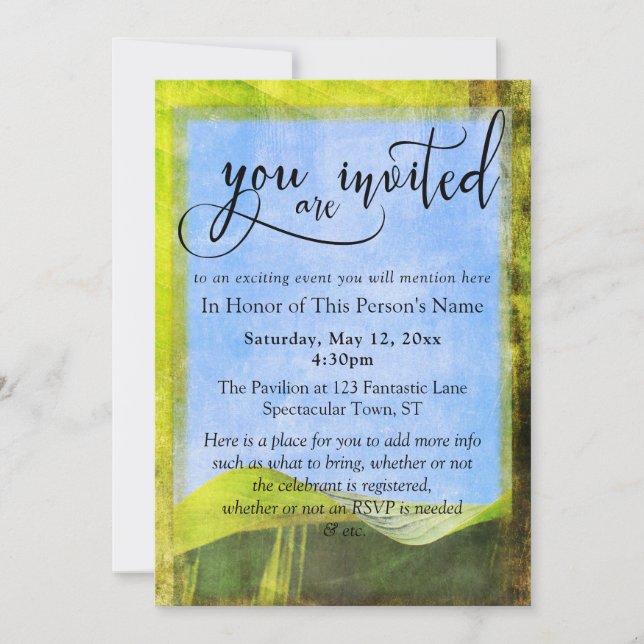 Rustic Banana Leaf Boho General Party & Event Invitation (Front)