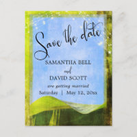 Rustic Banana Leaf w/ Lights Boho Save the Date