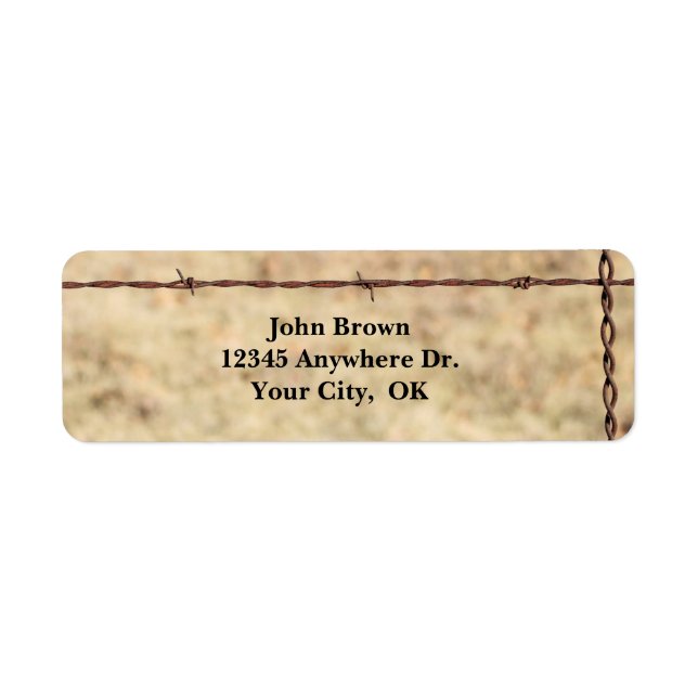 Rustic Barbed Wire Return Address Labels (Front)