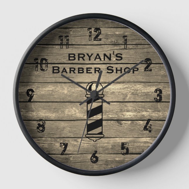 Rustic Barber Shop Large Clock (Front)