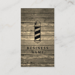 Rustic Barber Shop Wood Business Card