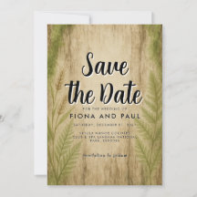 Rustic Bark and Moss Forest Save the Date Card