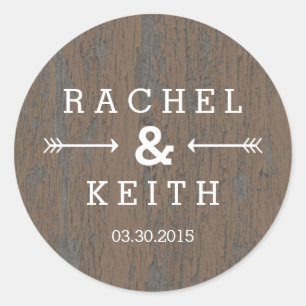 Rustic Bark Favour Sticker