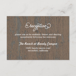 Rustic Bark Reception Card/ Enclosure Card