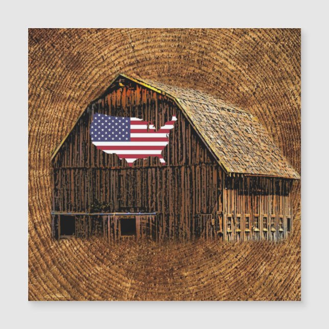 Rustic Barn American Flag (Front)
