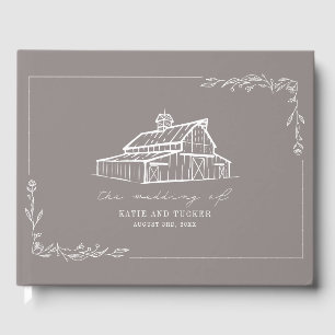 Rustic Barn Amethyst Grey Farm Mariage Livre d'inv