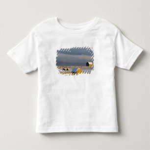 Rustic barn and hay bales after a fresh snow 3 toddler t-shirt