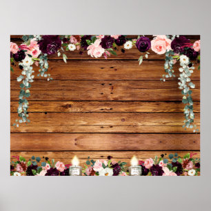 Rustic Barn Board Floral Blank XL DIY Poster