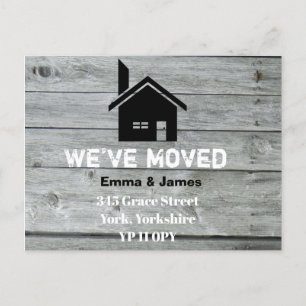 Rustic Barn Chimney We’ve Moved Change of Address Announcement Postcard