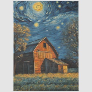 Rustic Barn Decoupage Tissue Paper