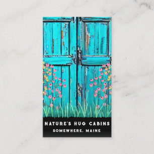 *~* Rustic Barn Door AP49 QR Country Artsy Business Card