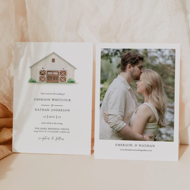 Rustic Barn Faire-part de mariage extérieur Mariag (Créateur téléchargé)