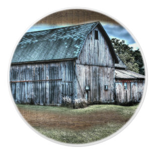 Rustic Barn Farm Truck Tractor Rooster Hen Ceramic Knob