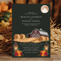 Rustic Barn Lanterns Autumn Hay Bales Farm Wedding