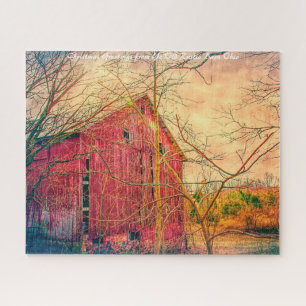 Rustic Barn Ohio.Christmas Greetings Jigsaw Puzzle