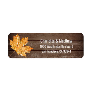 Rustic Barn Orange Leaves Wedding Return Address