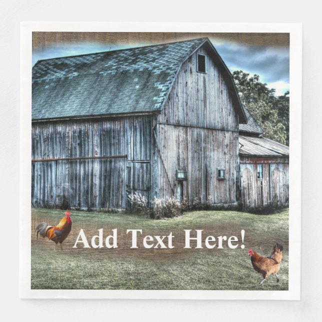 Rustic Barn Paper Dinner Napkins (Front)