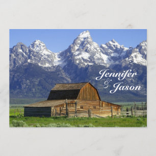 Rustic Barn Rocky Mountain Wedding Invitations