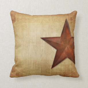 Rustic Barn Star Throw Pillow