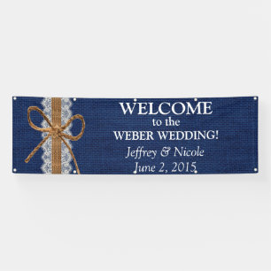 Rustic Barn Wedding Burlap Fall Wedding Banner