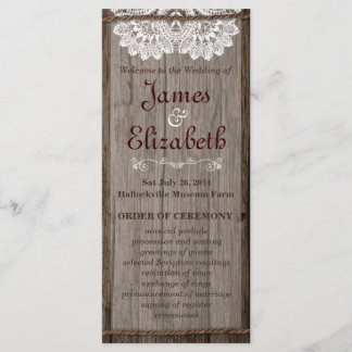 Rustic Barn Wedding Programme