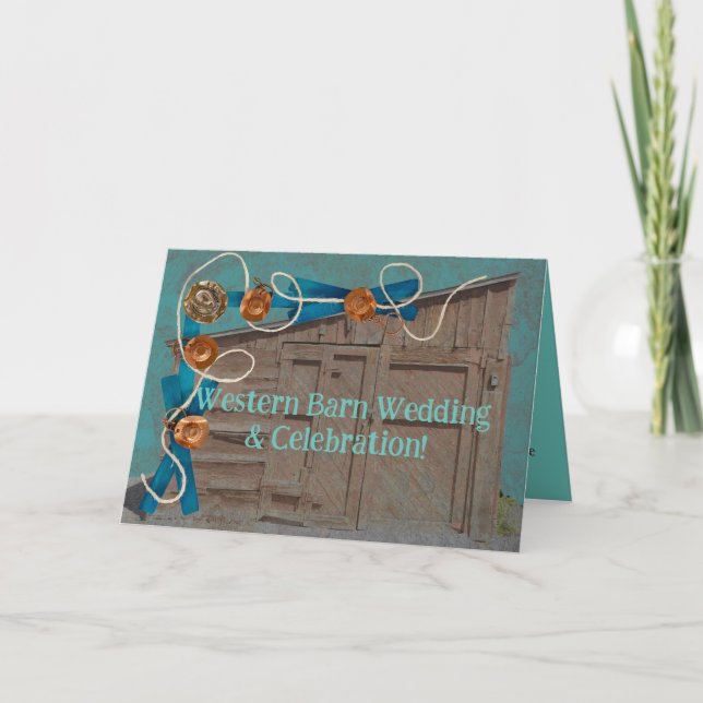 Rustic Barn wedding & reception same location Invitation (Front)