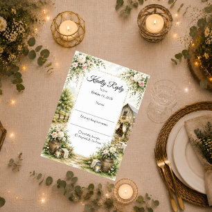 Rustic Barn Wedding RSVP Card