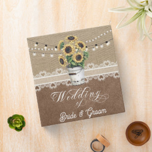 Rustic Barn Wedding Sunflower Mason Jar Album Binder